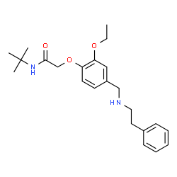 ChemSpider 2D Image | N-tert-butyl-2-[2-ethoxy-4-[(2-phenylethylamino)methyl]phenoxy]acetamide | C23H32N2O3