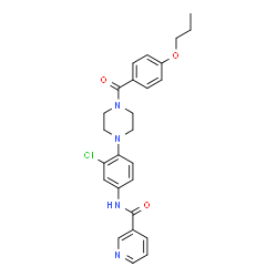 ChemSpider 2D Image | N-{3-Chloro-4-[4-(4-propoxybenzoyl)-1-piperazinyl]phenyl}nicotinamide | C26H27ClN4O3