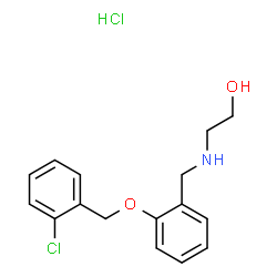 ChemSpider 2D Image | 2-({2-[(2-Chlorobenzyl)oxy]benzyl}amino)ethanol hydrochloride (1:1) | C16H19Cl2NO2