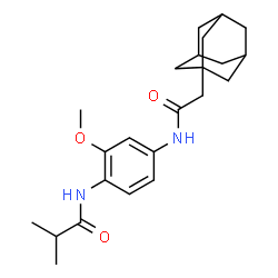 ChemSpider 2D Image | N-{4-[(Adamantan-1-ylacetyl)amino]-2-methoxyphenyl}-2-methylpropanamide | C23H32N2O3