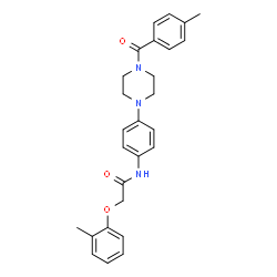 ChemSpider 2D Image | N-{4-[4-(4-Methylbenzoyl)-1-piperazinyl]phenyl}-2-(2-methylphenoxy)acetamide | C27H29N3O3