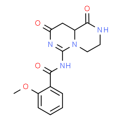 ChemSpider 2D Image | N-(1,8-Dioxo-1,3,4,8,9,9a-hexahydro-2H-pyrazino[1,2-c]pyrimidin-6-yl)-2-methoxybenzamide | C15H16N4O4