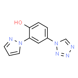 ChemSpider 2D Image | 2-(1H-Pyrazol-1-yl)-4-(1H-tetrazol-1-yl)phenol | C10H8N6O