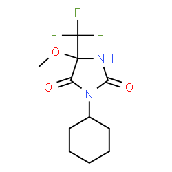 ChemSpider 2D Image | 3-Cyclohexyl-5-methoxy-5-(trifluoromethyl)-2,4-imidazolidinedione | C11H15F3N2O3