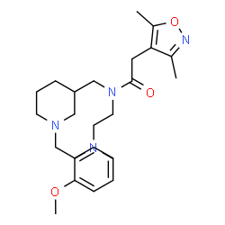 ChemSpider 2D Image | N-[2-(Dimethylamino)ethyl]-2-(3,5-dimethyl-1,2-oxazol-4-yl)-N-{[1-(2-methoxybenzyl)-3-piperidinyl]methyl}acetamide | C25H38N4O3