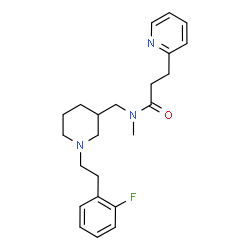 ChemSpider 2D Image | N-({1-[2-(2-Fluorophenyl)ethyl]-3-piperidinyl}methyl)-N-methyl-3-(2-pyridinyl)propanamide | C23H30FN3O