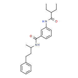 ChemSpider 2D Image | 3-[(2-Ethylbutanoyl)amino]-N-(4-phenyl-2-butanyl)benzamide | C23H30N2O2