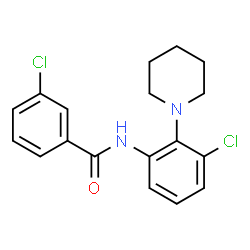 ChemSpider 2D Image | 3-Chloro-N-[3-chloro-2-(1-piperidinyl)phenyl]benzamide | C18H18Cl2N2O