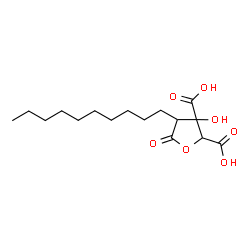 ChemSpider 2D Image | 4-Decyl-3-hydroxy-5-oxotetrahydro-2,3-furandicarboxylic acid | C16H26O7