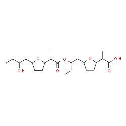 ChemSpider 2D Image | 2-{5-[2-({2-[5-(2-Hydroxybutyl)tetrahydro-2-furanyl]propanoyl}oxy)butyl]tetrahydro-2-furanyl}propanoic acid | C22H38O7