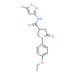 ChemSpider 2D Image | 1-(4-Ethoxyphenyl)-N-(5-methyl-1,2-oxazol-3-yl)-5-oxo-3-pyrrolidinecarboxamide | C17H19N3O4