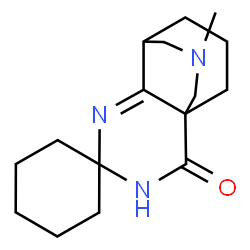 ChemSpider 2D Image | 9'-Methyl-3',5',9'-triazaspiro[cyclohexane-1,4'-tricyclo[5.3.3.0~1,6~]tridecane]-5'-en-2'-one | C16H25N3O