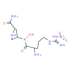 ChemSpider 2D Image | 4-{Hydroxy[N~5~-(N-nitrocarbamimidoyl)ornithyl]amino}prolinamide | C11H22N8O5
