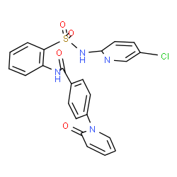 ChemSpider 2D Image | N-{2-[(5-Chloro-2-pyridinyl)sulfamoyl]phenyl}-4-(2-oxo-1(2H)-pyridinyl)benzamide | C23H17ClN4O4S
