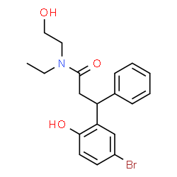 ChemSpider 2D Image | 3-(5-Bromo-2-hydroxyphenyl)-N-ethyl-N-(2-hydroxyethyl)-3-phenylpropanamide | C19H22BrNO3