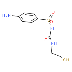 ChemSpider 2D Image | 4-Amino-N-[(2-sulfanylethyl)carbamoyl]benzenesulfonamide | C9H13N3O3S2