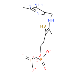 ChemSpider 2D Image | [[(Z)-4-[(4-amino-2-methyl-pyrimidin-5-yl)methylamino]-3-sulfanyl-pent-3-enoxy]-oxido-phosphoryl] hydrogen phosphate | C11H18N4O7P2S
