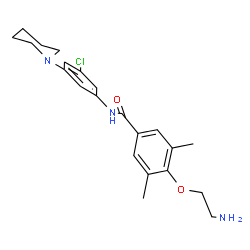 ChemSpider 2D Image | 4-(2-aminoethoxy)-N-(3-chloro-5-piperidin-1-ylphenyl)-3,5-dimethylbenzamide | C22H28ClN3O2