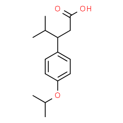 ChemSpider 2D Image | 3-(4-Isopropoxyphenyl)-4-methylpentanoic acid | C15H22O3