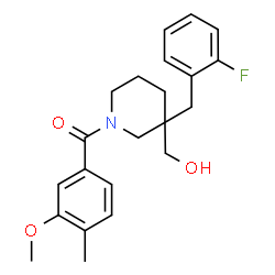 ChemSpider 2D Image | [3-(2-Fluorobenzyl)-3-(hydroxymethyl)-1-piperidinyl](3-methoxy-4-methylphenyl)methanone | C22H26FNO3
