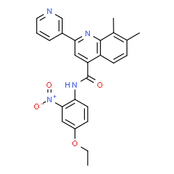 ChemSpider 2D Image | N-(4-Ethoxy-2-nitrophenyl)-7,8-dimethyl-2-(3-pyridinyl)-4-quinolinecarboxamide | C25H22N4O4
