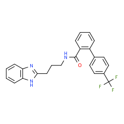 ChemSpider 2D Image | N-[3-(1H-Benzimidazol-2-yl)propyl]-4'-(trifluoromethyl)-2-biphenylcarboxamide | C24H20F3N3O