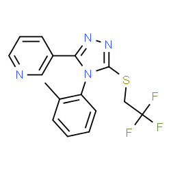 ChemSpider 2D Image | 3-{4-(2-Methylphenyl)-5-[(2,2,2-trifluoroethyl)sulfanyl]-4H-1,2,4-triazol-3-yl}pyridine | C16H13F3N4S