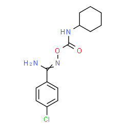 ChemSpider 2D Image | 4-Chloro-N'-[(cyclohexylcarbamoyl)oxy]benzenecarboximidamide | C14H18ClN3O2