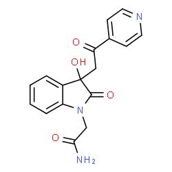 ChemSpider 2D Image | 2-{3-Hydroxy-2-oxo-3-[2-oxo-2-(4-pyridinyl)ethyl]-2,3-dihydro-1H-indol-1-yl}acetamide | C17H15N3O4