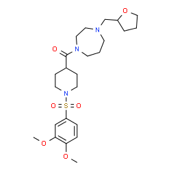 ChemSpider 2D Image | {1-[(3,4-Dimethoxyphenyl)sulfonyl]-4-piperidinyl}[4-(tetrahydro-2-furanylmethyl)-1,4-diazepan-1-yl]methanone | C24H37N3O6S