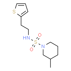 ChemSpider 2D Image | 3-Methyl-N-[2-(2-thienyl)ethyl]-1-piperidinesulfonamide | C12H20N2O2S2