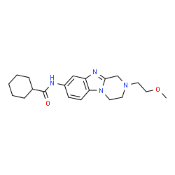 ChemSpider 2D Image | N-[2-(2-Methoxyethyl)-1,2,3,4-tetrahydropyrazino[1,2-a]benzimidazol-8-yl]cyclohexanecarboxamide | C20H28N4O2