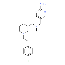ChemSpider 2D Image | 5-{[({1-[2-(4-Chlorophenyl)ethyl]-3-piperidinyl}methyl)(methyl)amino]methyl}-2-pyrimidinamine | C20H28ClN5