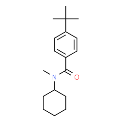 ChemSpider 2D Image | N-Cyclohexyl-N-methyl-4-(2-methyl-2-propanyl)benzamide | C18H27NO
