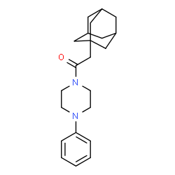 ChemSpider 2D Image | 2-(Adamantan-1-yl)-1-(4-phenyl-1-piperazinyl)ethanone | C22H30N2O