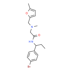 ChemSpider 2D Image | N-[1-(4-Bromophenyl)propyl]-N~2~-methyl-N~2~-[(5-methyl-2-furyl)methyl]glycinamide | C18H23BrN2O2