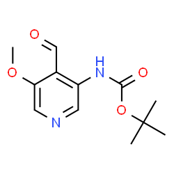 ChemSpider 2D Image | tert-Butyl 4-formyl-5-methoxypyridin-3-ylcarbamate | C12H16N2O4
