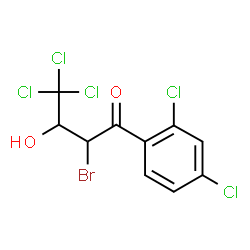 ChemSpider 2D Image | 2-Bromo-4,4,4-trichloro-1-(2,4-dichlorophenyl)-3-hydroxy-1-butanone | C10H6BrCl5O2