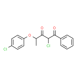 ChemSpider 2D Image | 2-Chloro-4-O-(4-chlorophenyl)-2,5-dideoxy-1-phenylpentos-3-ulose | C17H14Cl2O3
