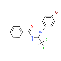 ChemSpider 2D Image | N-{1-[(4-Bromophenyl)amino]-2,2,2-trichloroethyl}-4-fluorobenzamide | C15H11BrCl3FN2O