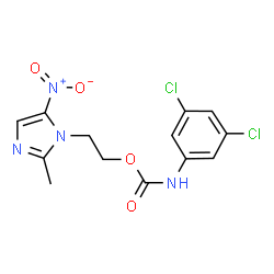 ChemSpider 2D Image | 2-(2-Methyl-5-nitro-1H-imidazol-1-yl)ethyl (3,5-dichlorophenyl)carbamate | C13H12Cl2N4O4