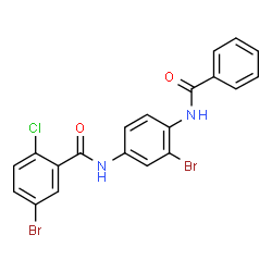 ChemSpider 2D Image | N-[4-(Benzoylamino)-3-bromophenyl]-5-bromo-2-chlorobenzamide | C20H13Br2ClN2O2