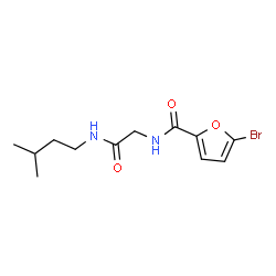 ChemSpider 2D Image | 5-Bromo-N-{2-[(3-methylbutyl)amino]-2-oxoethyl}-2-furamide | C12H17BrN2O3