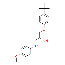 ChemSpider 2D Image | 1-[(4-Methoxyphenyl)amino]-3-[4-(2-methyl-2-propanyl)phenoxy]-2-propanol | C20H27NO3