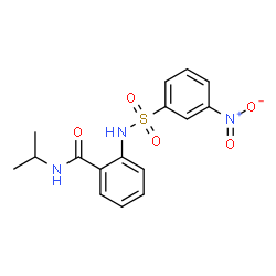 ChemSpider 2D Image | N-Isopropyl-2-{[(3-nitrophenyl)sulfonyl]amino}benzamide | C16H17N3O5S