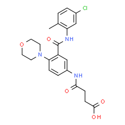 ChemSpider 2D Image | 4-({3-[(5-Chloro-2-methylphenyl)carbamoyl]-4-(4-morpholinyl)phenyl}amino)-4-oxobutanoic acid | C22H24ClN3O5