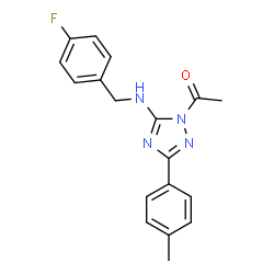 ChemSpider 2D Image | 1-{5-[(4-Fluorobenzyl)amino]-3-(4-methylphenyl)-1H-1,2,4-triazol-1-yl}ethanone | C18H17FN4O