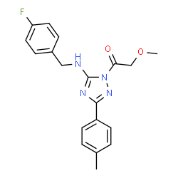 ChemSpider 2D Image | 1-{5-[(4-Fluorobenzyl)amino]-3-(4-methylphenyl)-1H-1,2,4-triazol-1-yl}-2-methoxyethanone | C19H19FN4O2