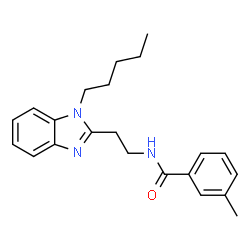 ChemSpider 2D Image | 3-Methyl-N-[2-(1-pentyl-1H-benzimidazol-2-yl)ethyl]benzamide | C22H27N3O