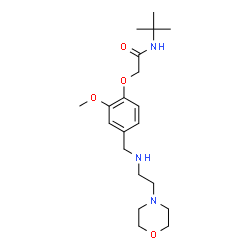 ChemSpider 2D Image | 2-[2-Methoxy-4-({[2-(4-morpholinyl)ethyl]amino}methyl)phenoxy]-N-(2-methyl-2-propanyl)acetamide | C20H33N3O4
